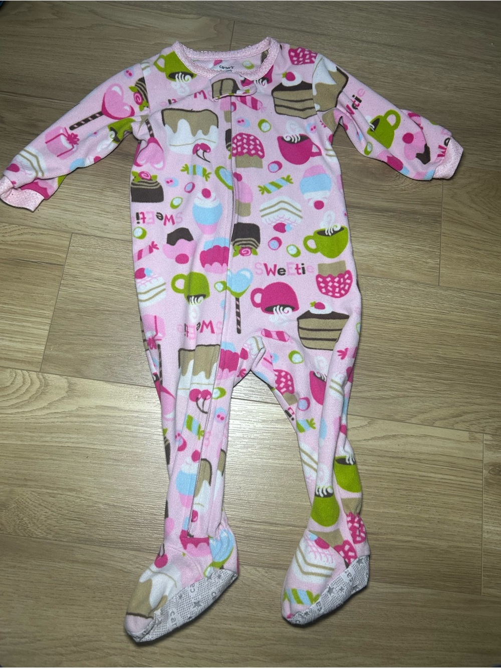 Carter's Pink Cupcake & Tea Set Fleece Footed Pajamas